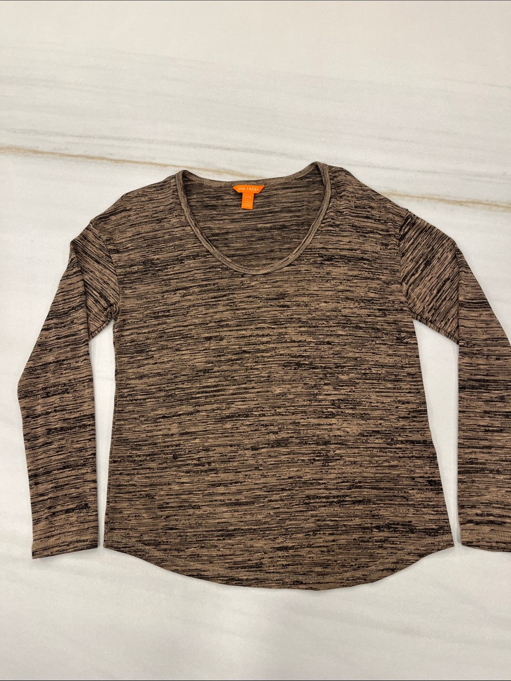 Joe Fresh Brown Heather Long-Sleeve Tee